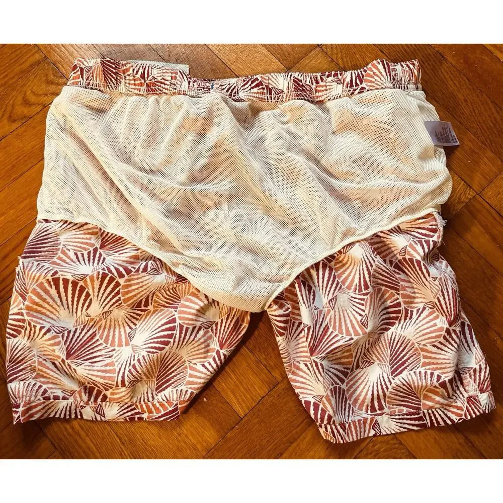 Tommy Bahama Swim Trunks Shorts All Over Sea Shells XL Mesh Lined Nylon Relax